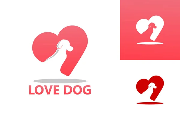 Love Dog Logo Template Design Vector Emblem Design Concept Creative — Stockvektor