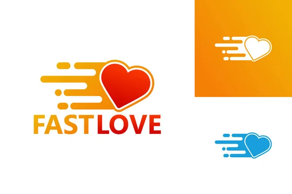 Fast Love Logo Template Design Vector Emblem Design Concept Creative — Stock Vector