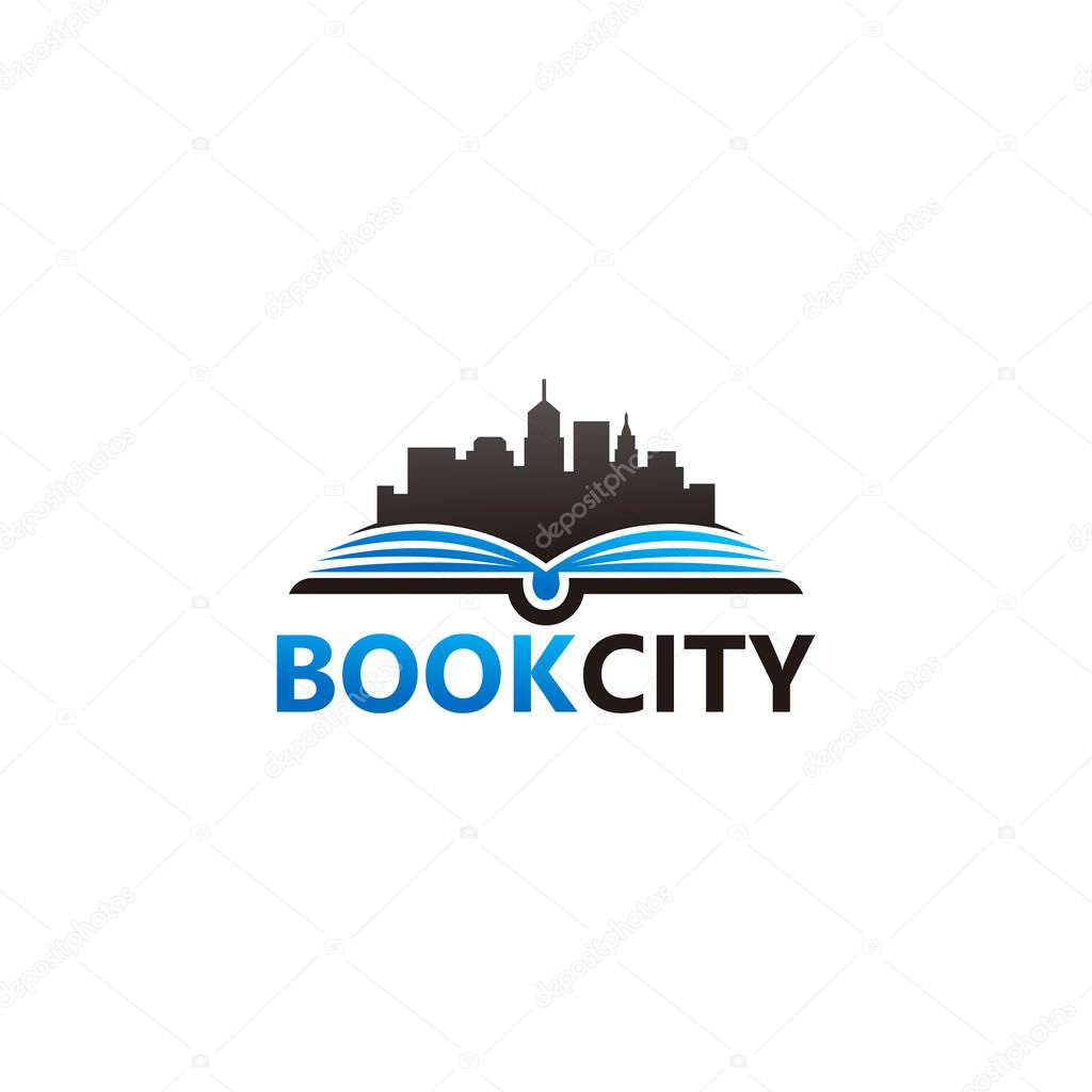 Book City Logo Template Design Vector, Emblem, Design Concept, Creative Symbol, Icon