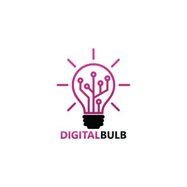 Digital Bulb Logo Template Design