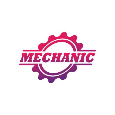Mekanik Logo şablonu tasarlamak vektör, amblem, tasarım konsepti, yaratıcı sembol simge