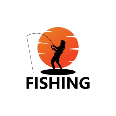 Fishing Logo Template Design Vector, Emblem, Design Concept, Creative Symbol, Icon