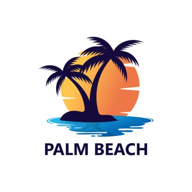 Palm Beach Logo Template Design Vector, Emblem, Design Concept, Creative Symbol, Icon