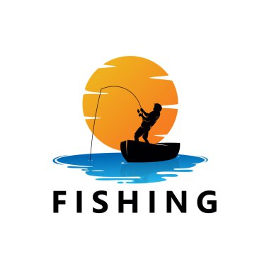 Fishing Logo Template Design Vector, Emblem, Design Concept, Creative Symbol, Icon