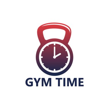 Gym Time Logo Template Design Vector, Emblem, Design Concept, Creative Symbol, Icon