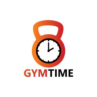 Gym Time Logo Template Design Vector, Emblem, Design Concept, Creative Symbol, Icon