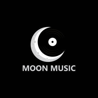 Crescent Moon Music Logo Template Design