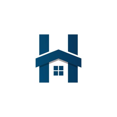 Letter H, House Logo Template Design