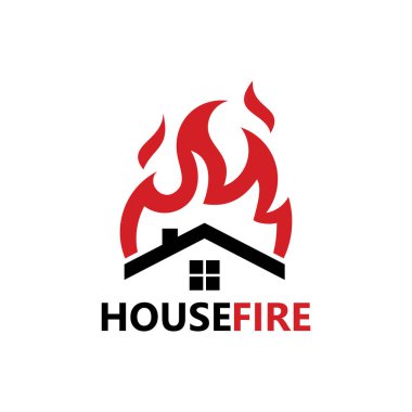 House Fire Logo Template Design