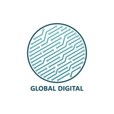 Global digital logo template design