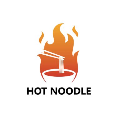 Hot noodle logo template design