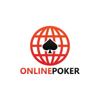 Online world poker logo template design