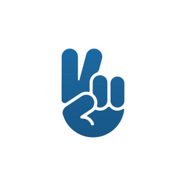 Peace hand sign logo template design