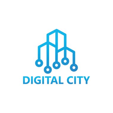 Digital city logo template design