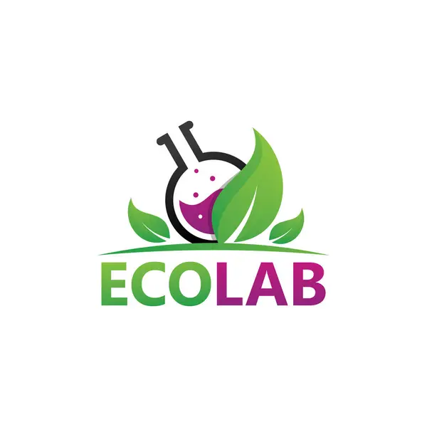 Eco Lab Logo Template Design — Archivo Imágenes Vectoriales