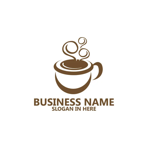 Koffiekopje Logo Sjabloonontwerp Vector Illustratie — Stockvector