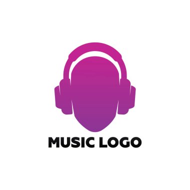 Müzik logosu Simge Vektörü illüstrasyon tasarımı