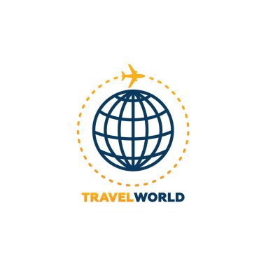 Travel World Logo Template Design Vector, Emblem, Design Concept, Creative Symbol, Icon