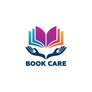 Book Care Logo Şablon Tasarım Vektörü, Amblem, Tasarım Konsepti, Yaratıcı Sembol, Simge Simgesi, Simge