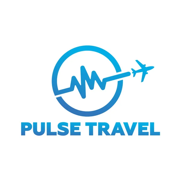 Pulse Travel Logo Template Design Vector, Emblem, Design Concept, Creative Symbol, Icon