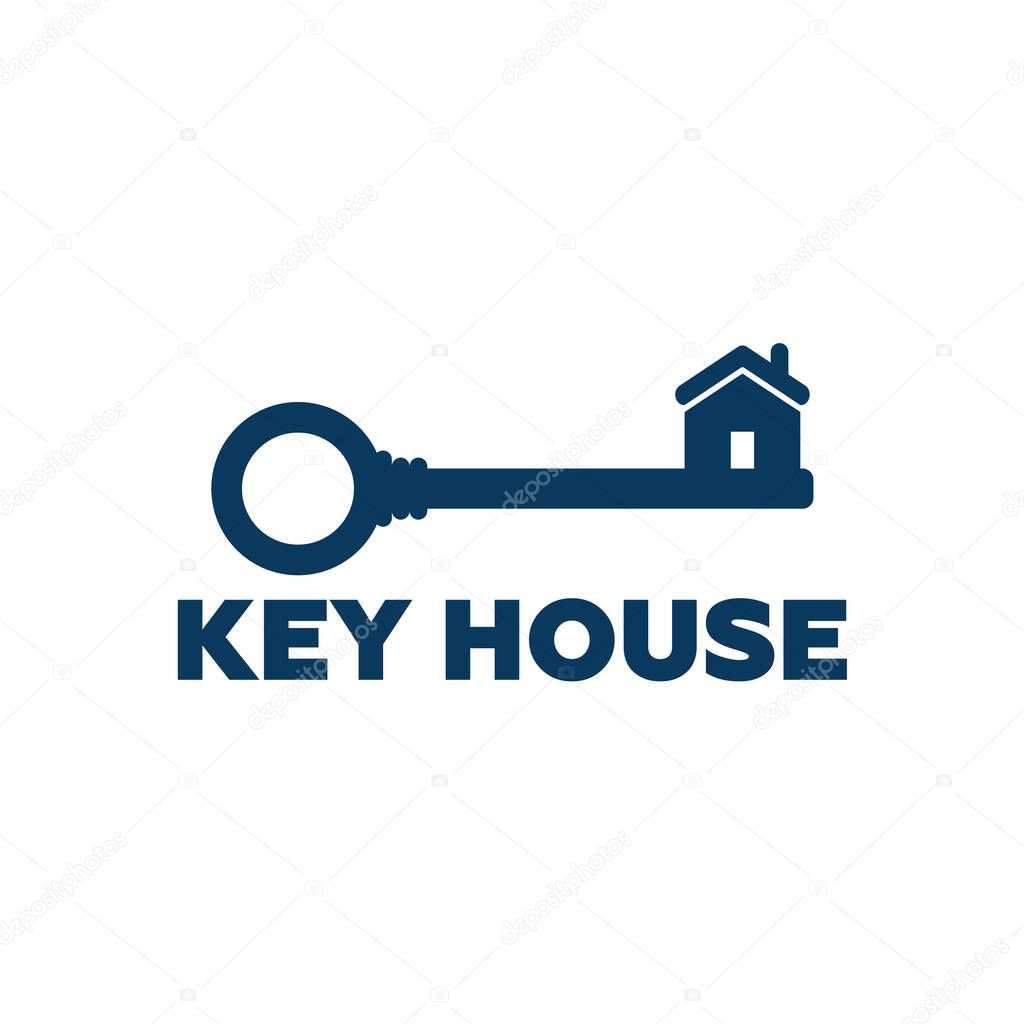Key House Logo Template Design Vector, Emblem, Design Concept, Creative Symbol, Icon