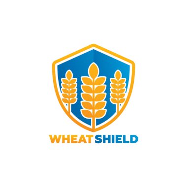 Wheat Shield Logo Template Design Vector, Emblem, Design Concept, Creative Symbol, Icon