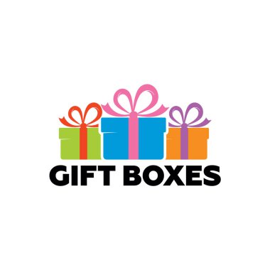 Gift Boxes Logo Template Design Vector, Emblem, Design Concept, Creative Symbol, Icon