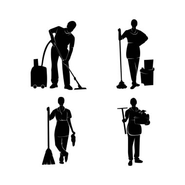 Set Cleaning Service Logo Template Design Vector