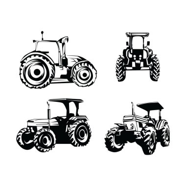 Set Tractor Logo Template Design