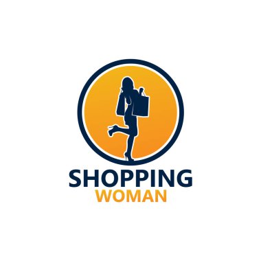 Shopping Woman Logo Template Design Vector