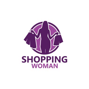 Shopping Woman Logo Template Design Vector