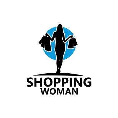 Shopping Woman Logo Template Design Vector