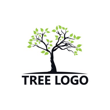 ağaç logosu tasarım vektörü