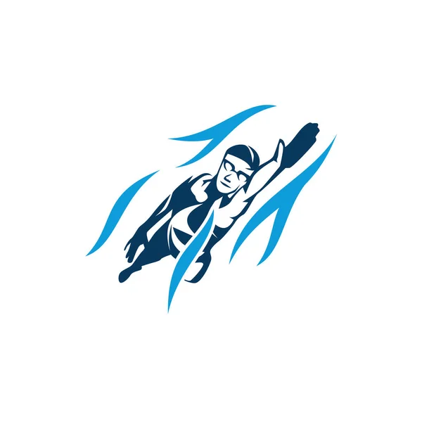 Yüzme Logosu Şablonu Tasarım Vektörü