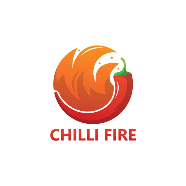 Chilli Fire Logo Template Design Vector — 스톡 벡터