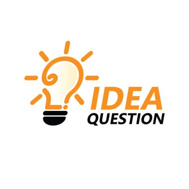 Question bulb idea logo template design