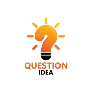 Question bulb idea logo template design