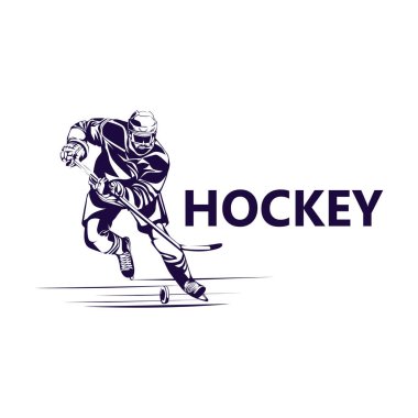 Hokey oyuncusu logo şablonu tasarımı