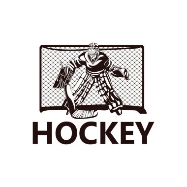 Hockey player logo template design