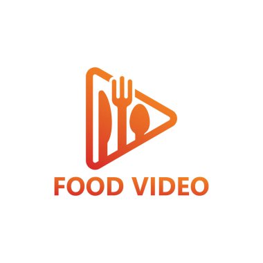 Food video play logo template design