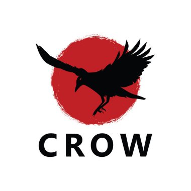 Crow bird logo template design