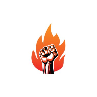 Fire hand logo template design