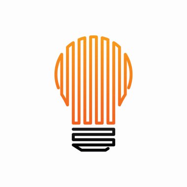 Digital pulse bulb logo template design