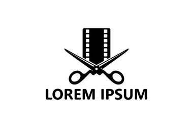 Video editor logo template design vector