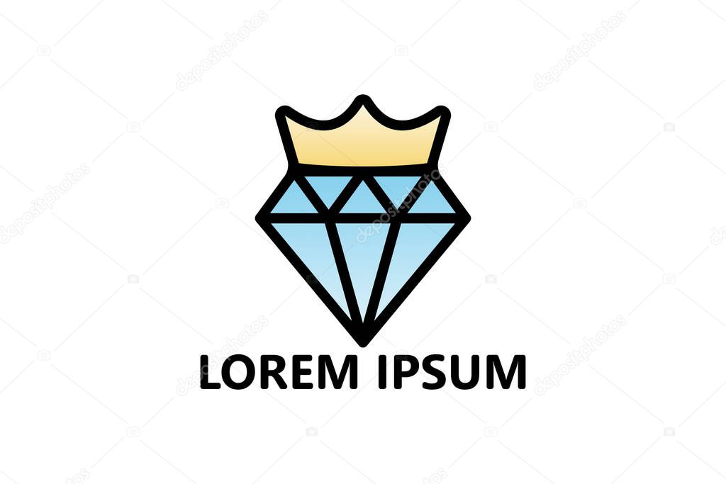 Diamond queen logo template design vector