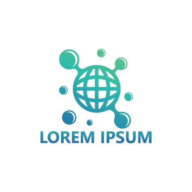 Dots digital globe earth logo template design