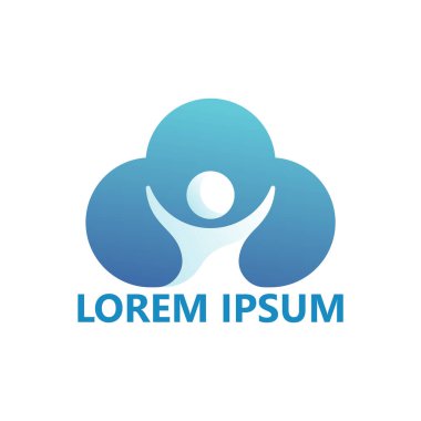 People cloud logo template design