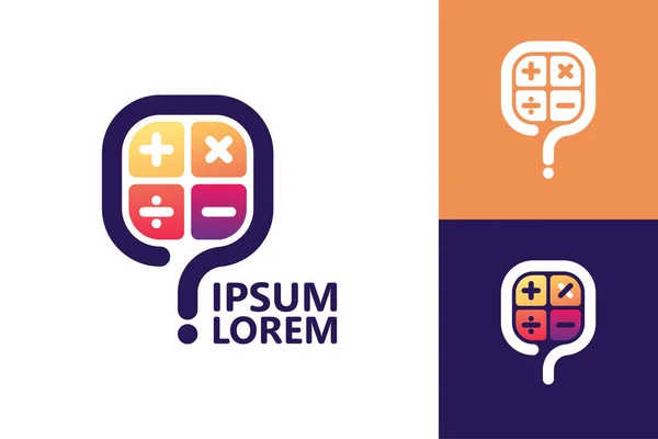 mathematics question logo template design vector