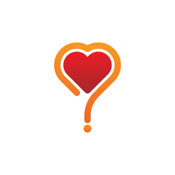 Amore Domanda Logo Modello Design — Vettoriale Stock