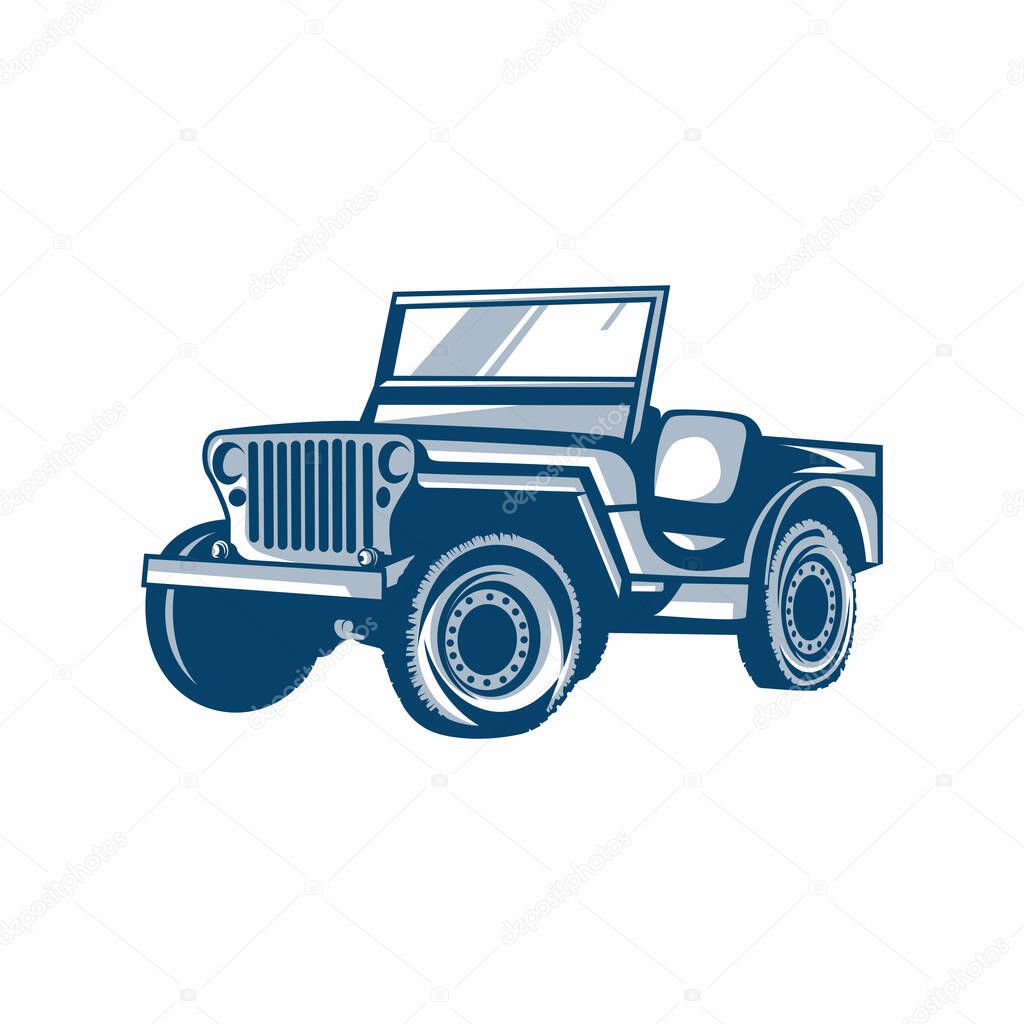Jeep car logo template design vector illustration